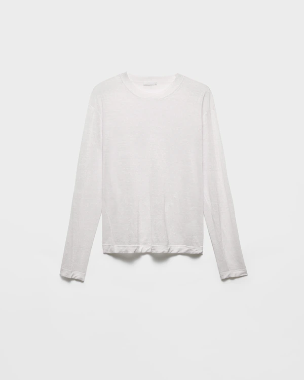 Sweater de lino y seda de mangas largas
