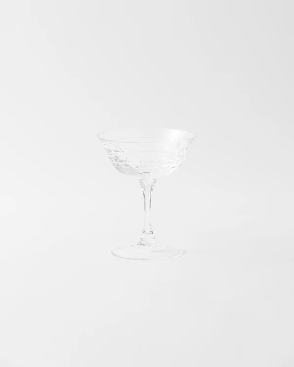 Vaso de copa de champaña de cristal - Triángulos