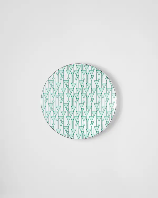 Plato cargador de porcelana - Verde Viena