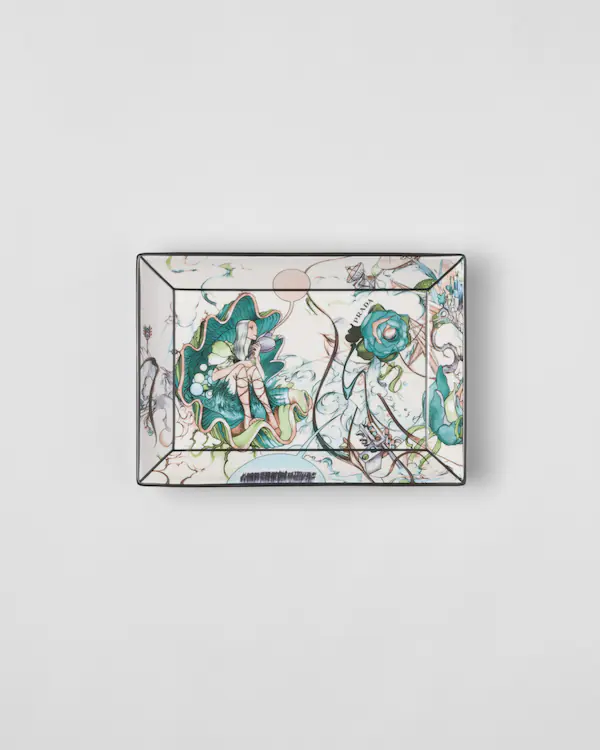 Bandejón rectangular de porcelana grande - Florid