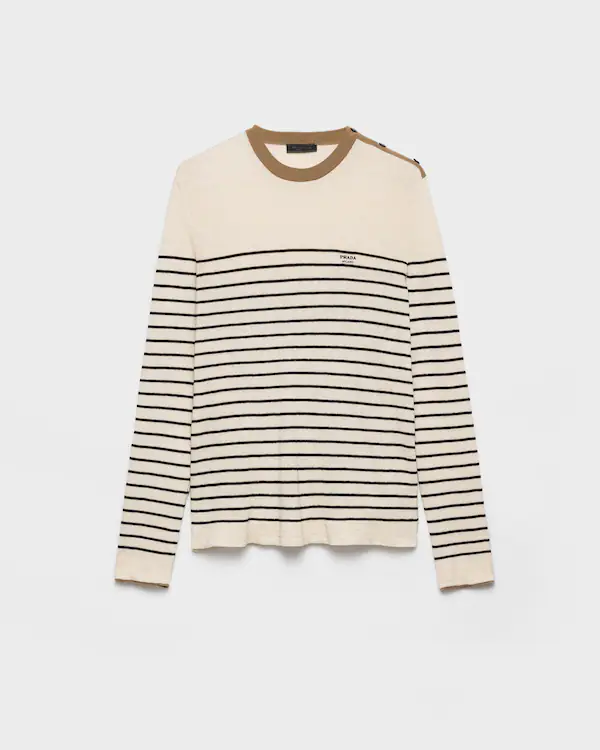 Sweater de lino y algodón a rayas