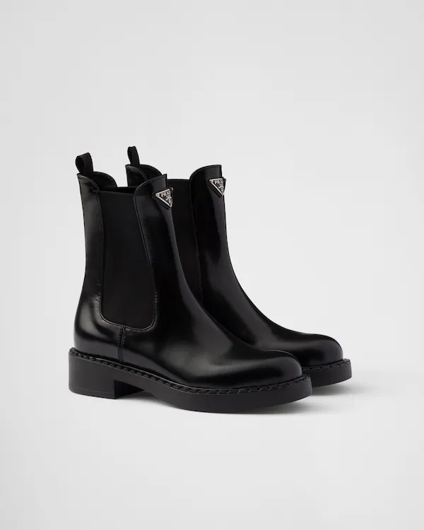 Botas Chelsea de cuero cepillado con acabado chocolate