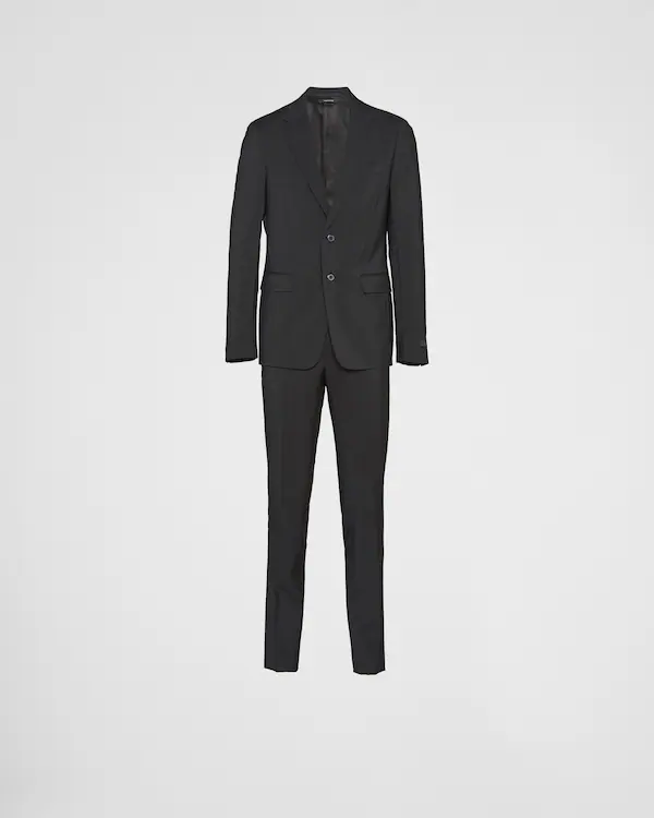 Traje de lana y mohair de un solo botón