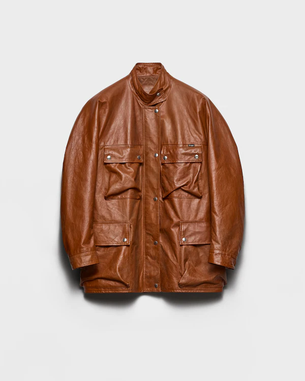 Chaquetón de cuero envejecido