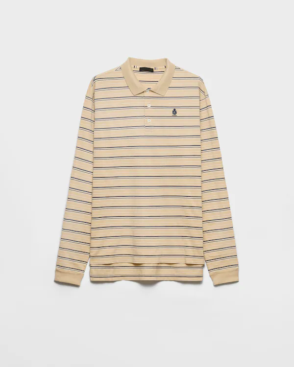 Camiseta polo de piqué de algodón con rayas