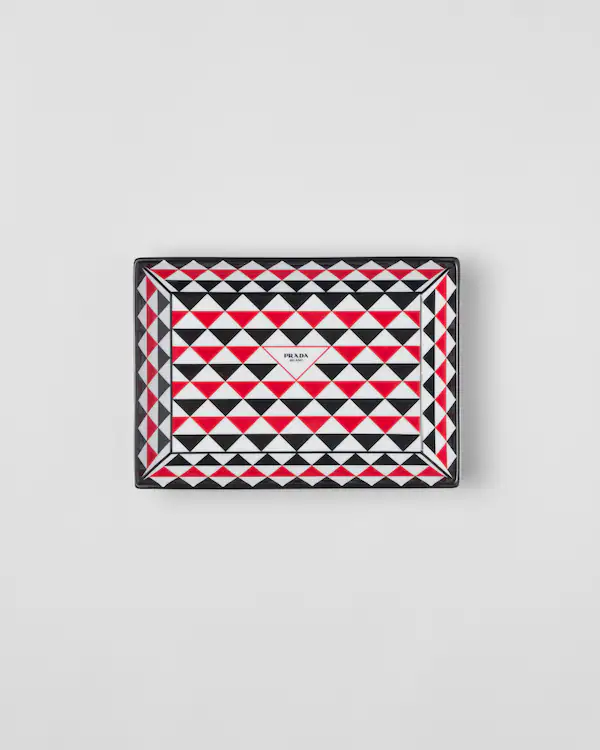 Bandejón rectangular de porcelana grande - Triángulos