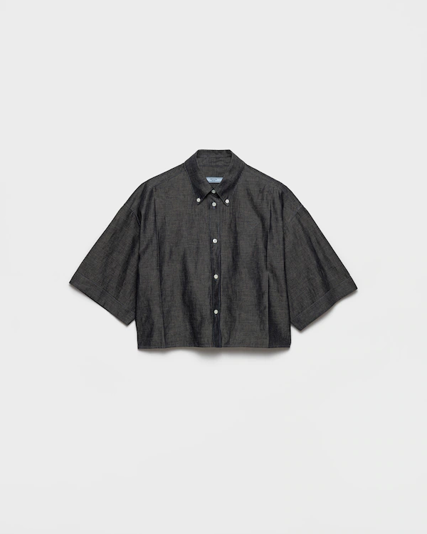 Camisa de chambray con mangas cortas