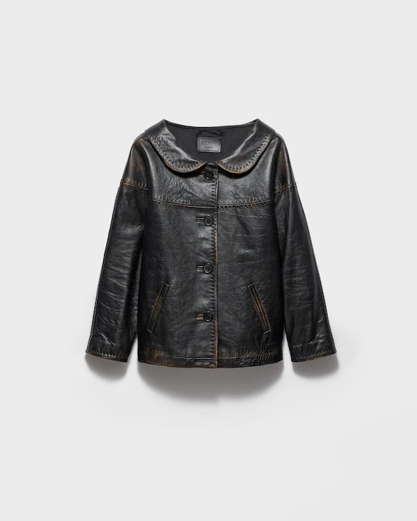 Chaqueta de cuero napa envejecido