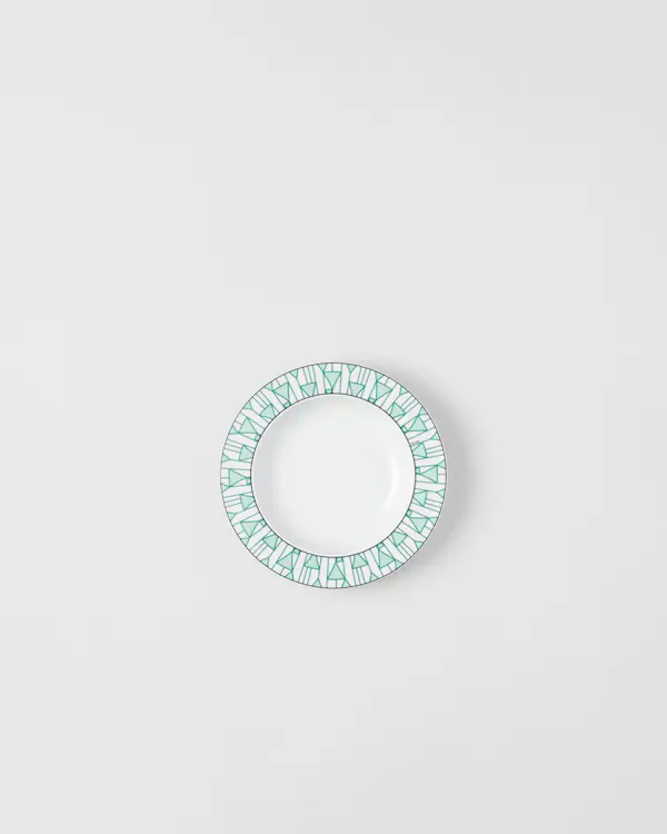 Juego de dos platos de sopa de porcelana - Verde Viena