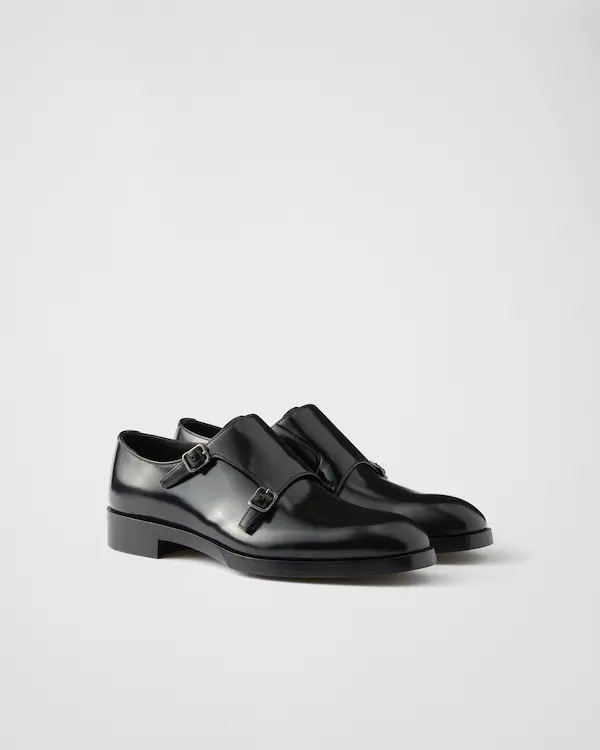 Zapatos de cuero cepillado con cordones dobles tipo monje