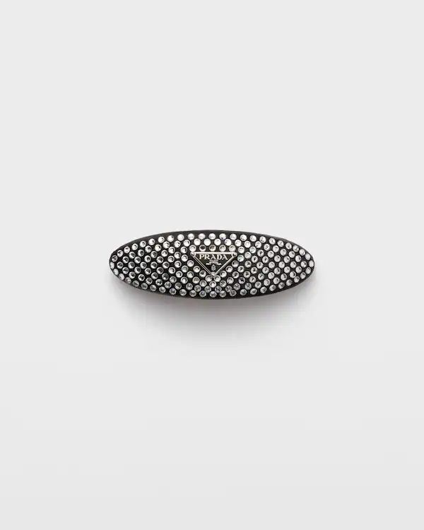 Pinza para el pelo de satén y cristal