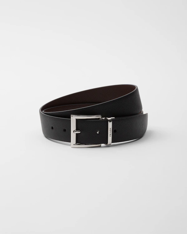 Cinturón reversible de cuero Saffiano