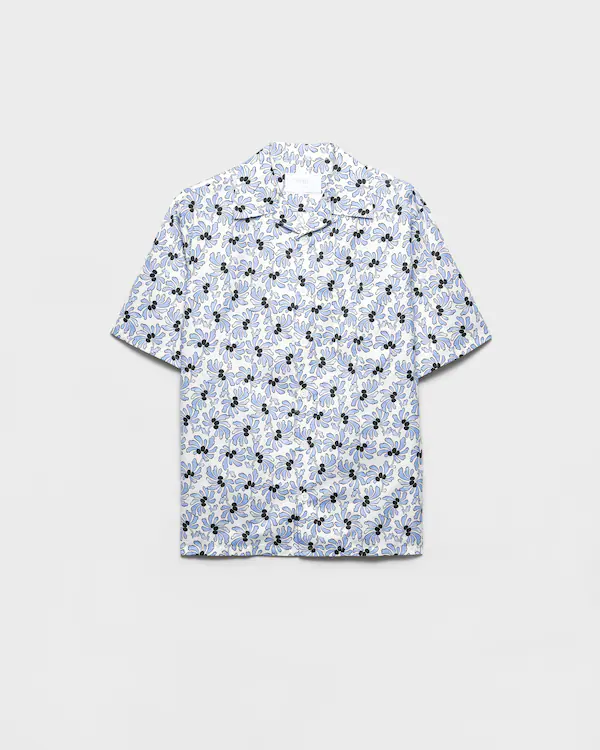Camisa de boliche de mezcla de algodón estampado