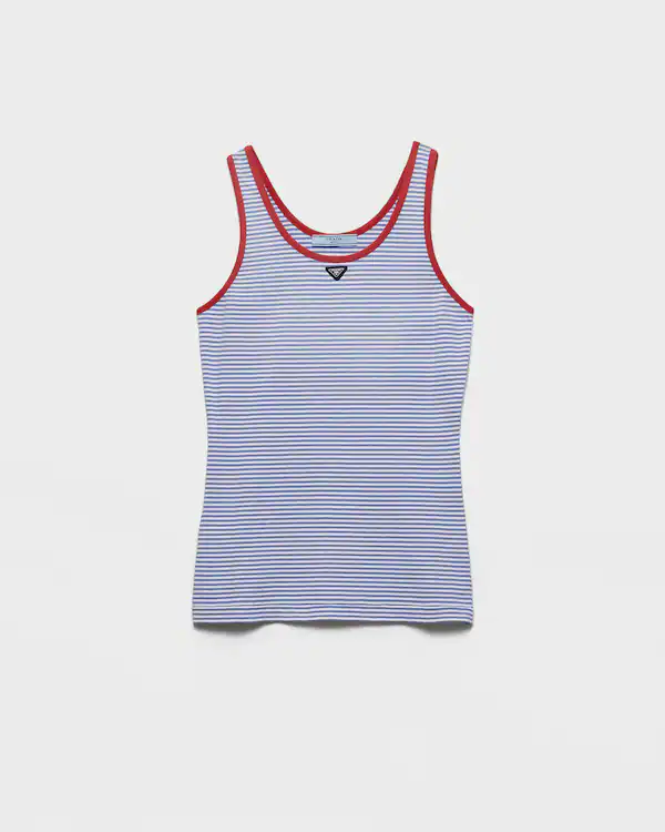 Camiseta de punto de algodón con rayas