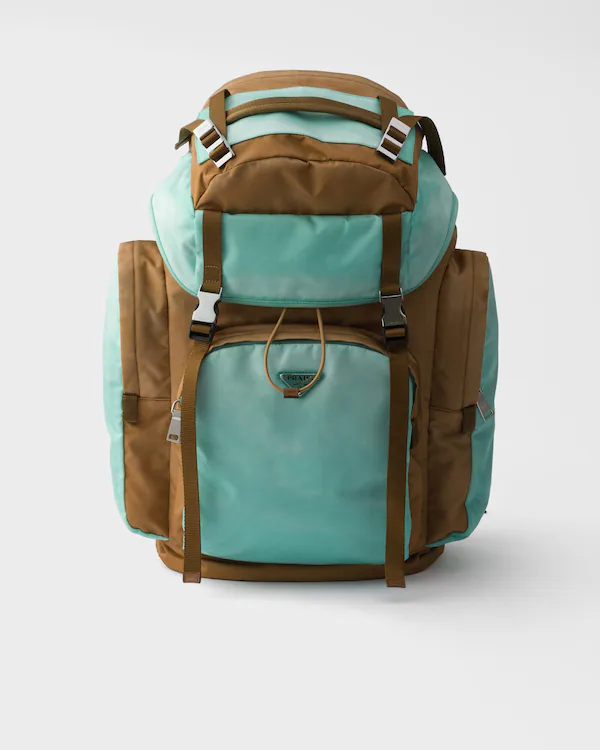 Mochila de Re-Nylon y cuero Saffiano grande