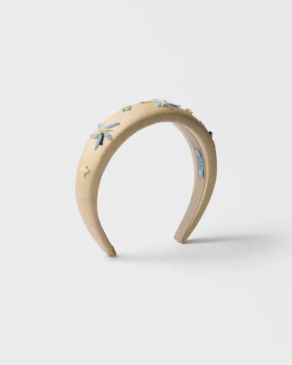Diadema de tela con bordado
