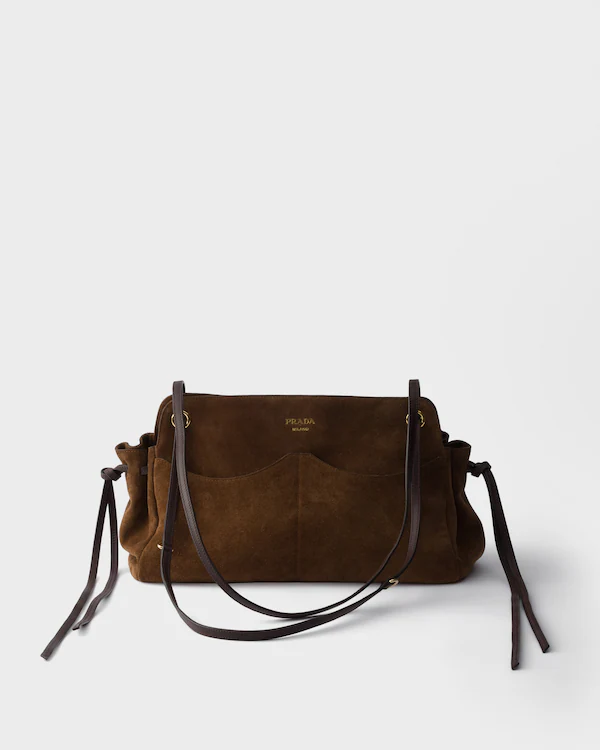 Bolso bandolera grande de ante Prada