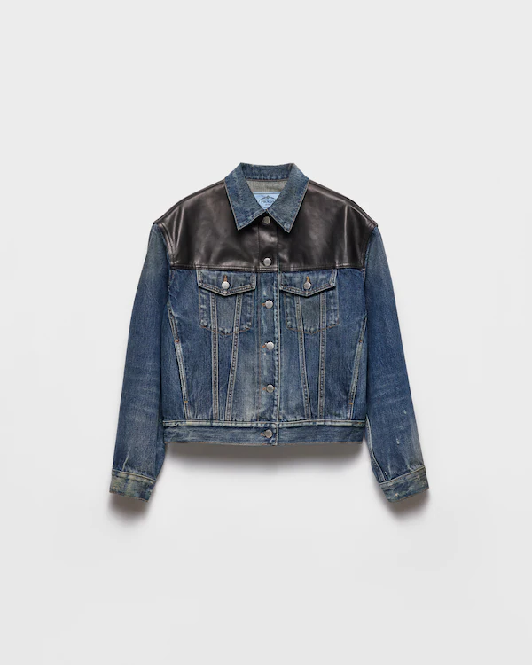 Chaqueta de mezclilla y cuero