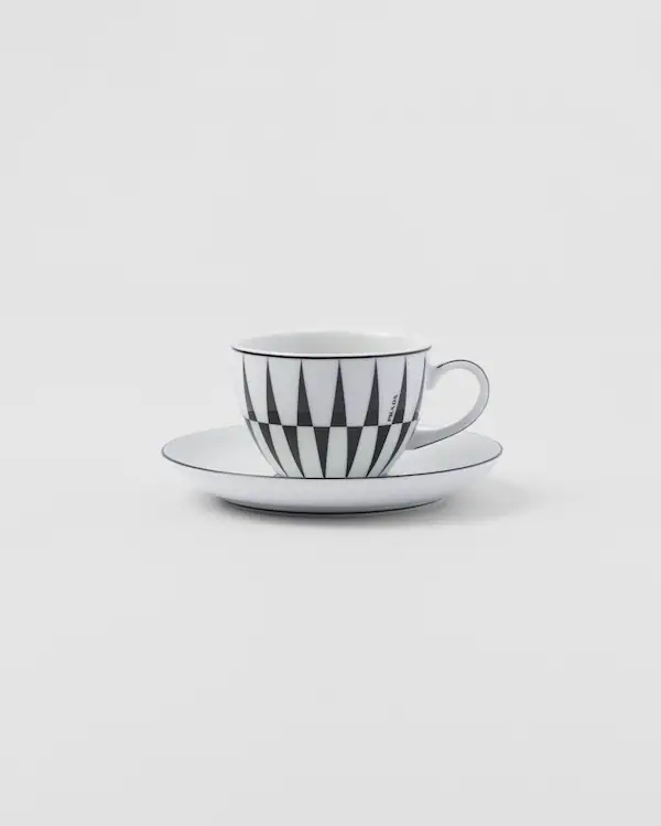 Juego de cuatro tazas de porcelana para espresso - Rayas