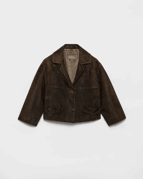Chaqueta de ante acortada