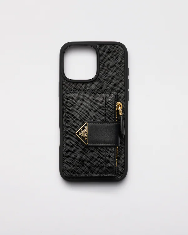 Funda de cuero Saffiano para iPhone 16 Pro Max