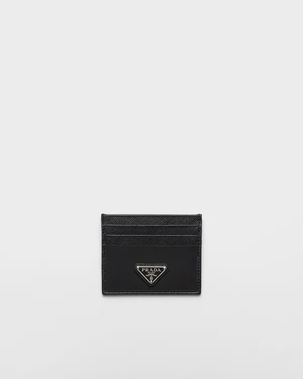 Porta tarjetas de Re-Nylon y cuero Saffiano