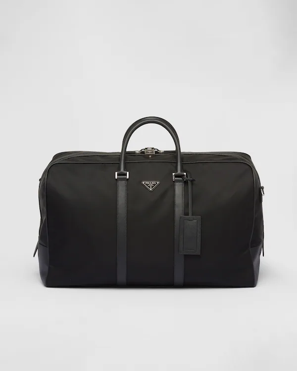 Bolsa de viaje de Re-Nylon y cuero Saffiano
