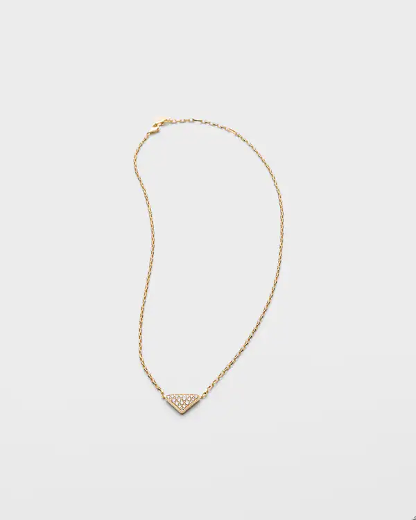 Collar colgante mini triángulo Eternal Gold en oro amarillo y diamantes