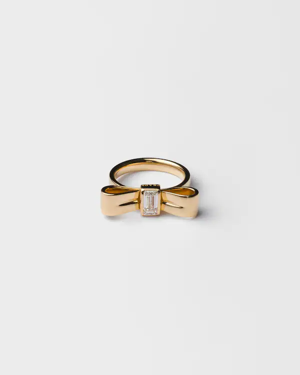 Anillo de arco de oro eterno - Oro amarillo con diamante cultivado en laboratorio