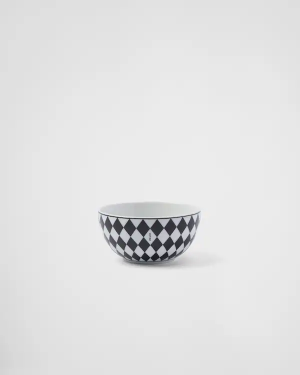 Juego de dos tazas de arroz o cereales de porcelana - Damero