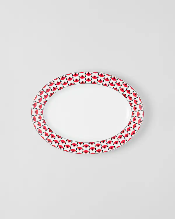 Plato para servir de porcelana grande - Rojo Viena