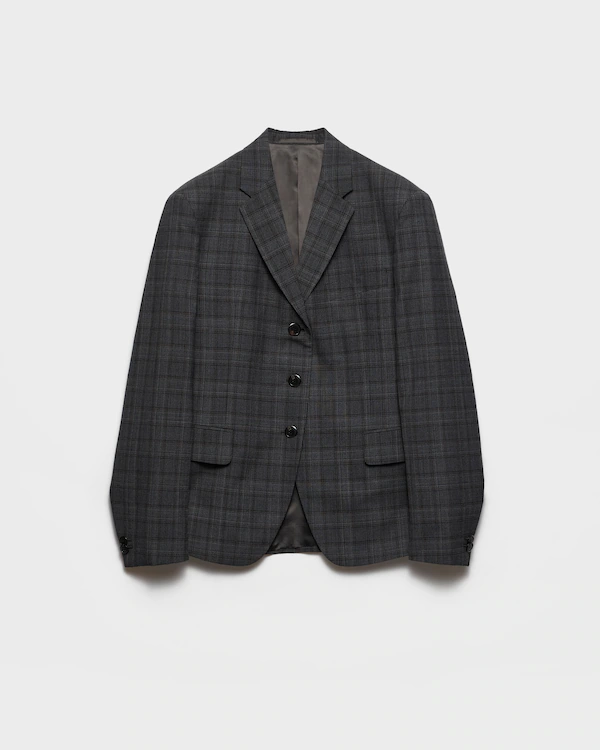 Chaqueta de lana con cuadros Prince of Wales de corte sencillo