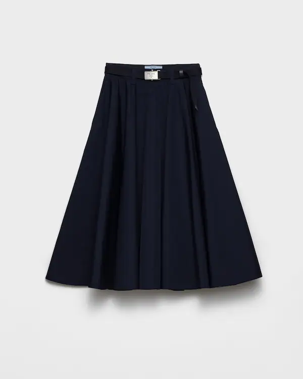 Falda midi de popelín