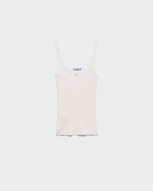 Top de algodón con textura acanalada