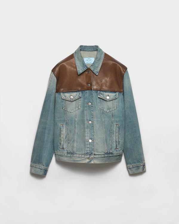 Chaquetón de mezclilla y cuero