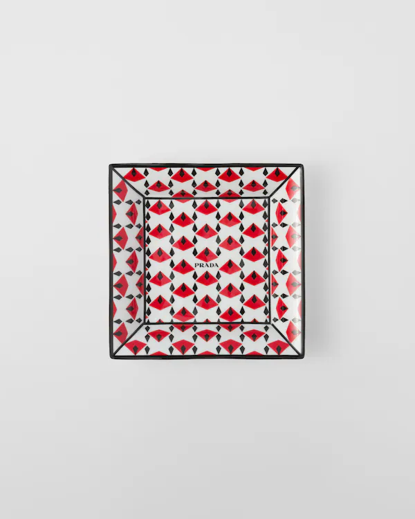 Bandejón cuadrado de porcelana grande - Rojo Viena