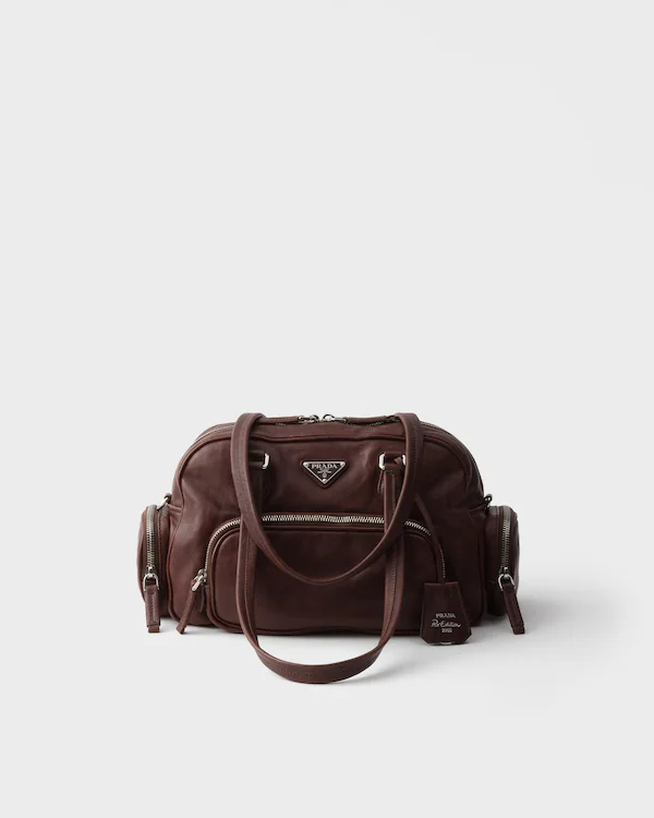 Bolso de mano de cuero mediano