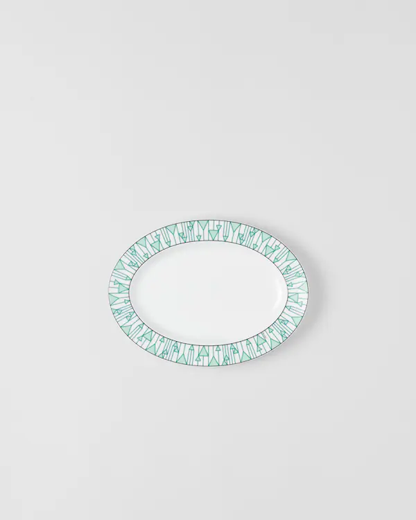 Plato de servicio de porcelana pequeño - Verde Viena
