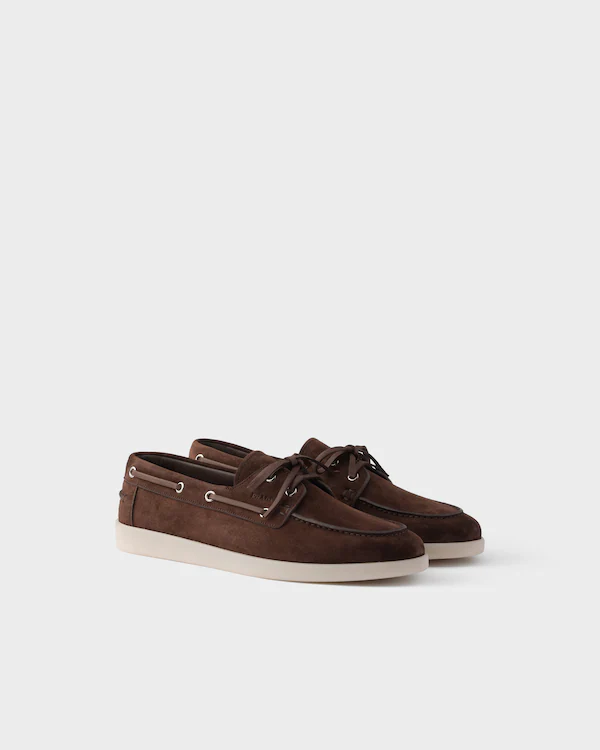 Zapatillas de barco de ante con cordones