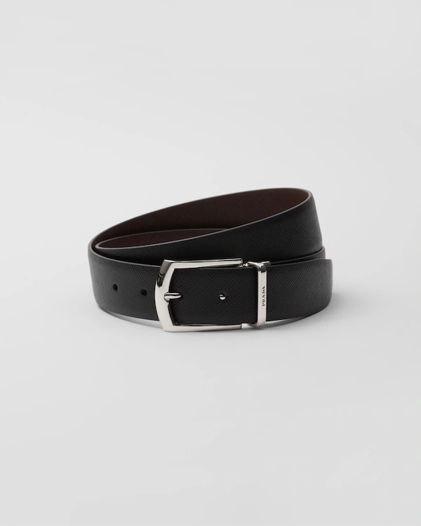 Cinturón de cuero Saffiano reversible