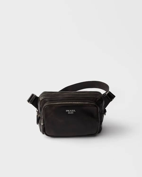 Bolso bandolera de cuero napa desgastado