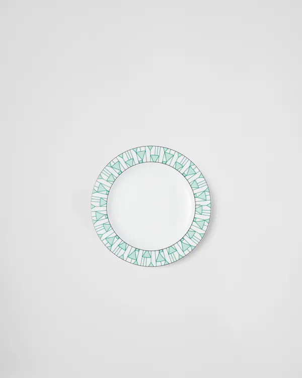 Juego de dos platos de cena de porcelana - Verde Viena