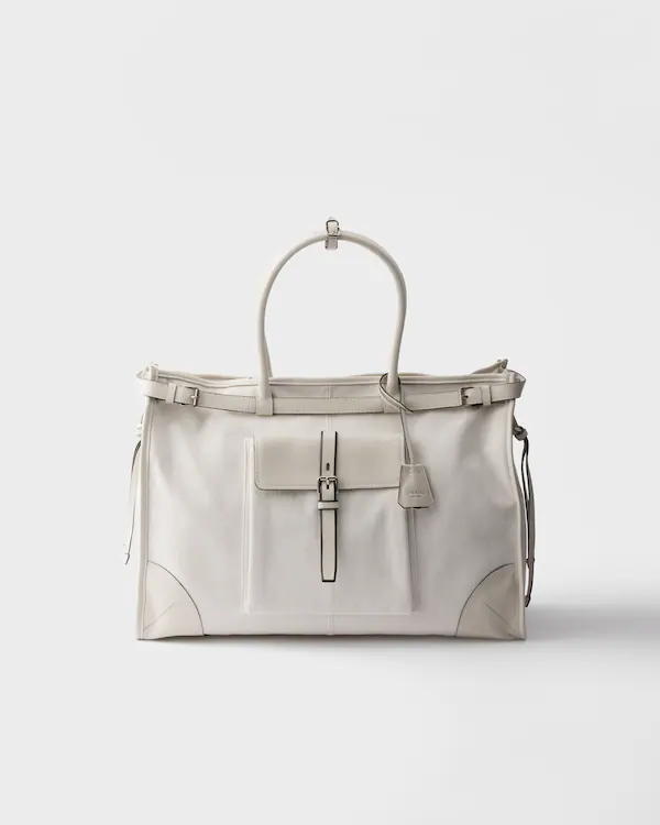 Bolso bandolera de denim y cuero Prada Bonnie