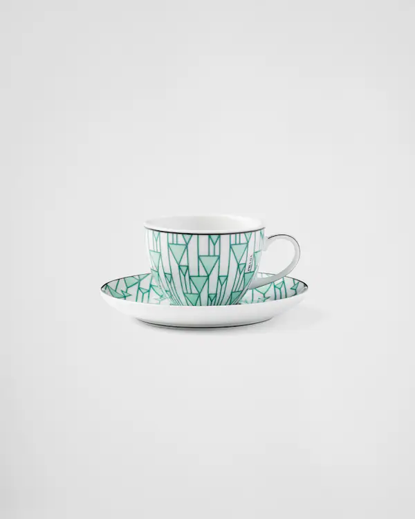 Juego de cuatro tazas de espresso de porcelana - Verde Viena