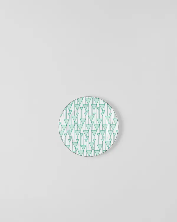 Juego de dos platos de postre de porcelana - Verde Viena