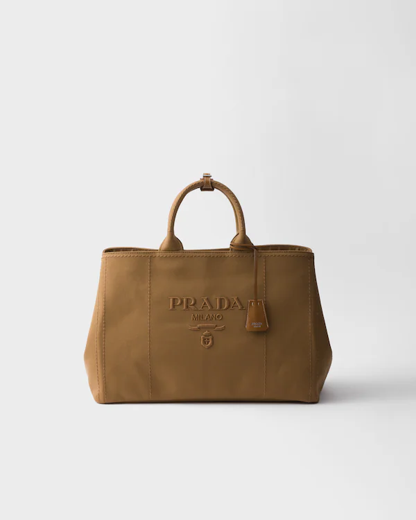 Bolso bandolera de lona de algodón extra grande Prada Jardinière
