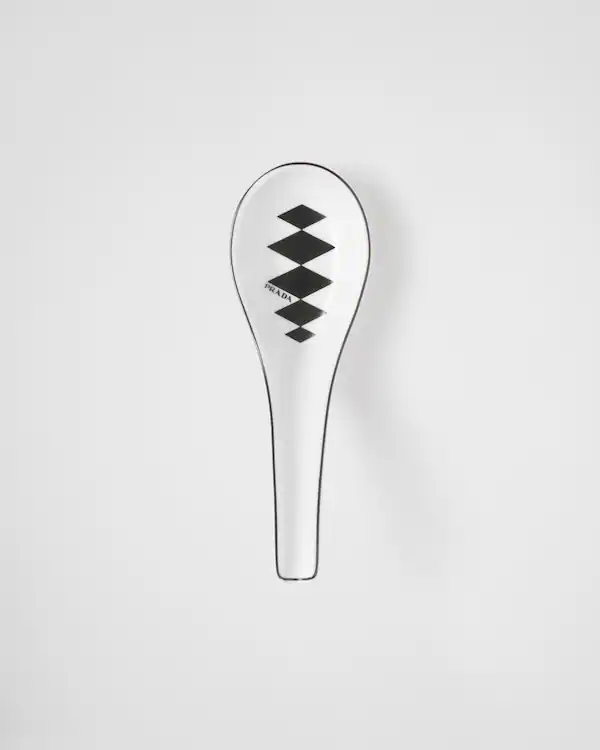 Juego de dos cucharas de porcelana - Cuadriculado