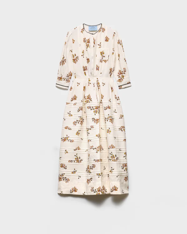 Vestido largo de lino estampado