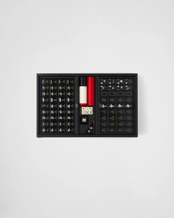 Juego de Mahjong de cuero Saffiano