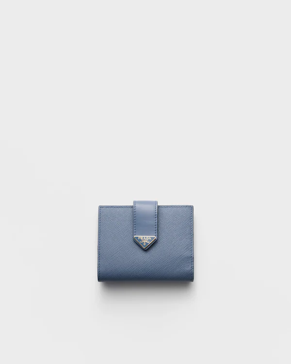 Billetera pequeña de cuero Saffiano y liso